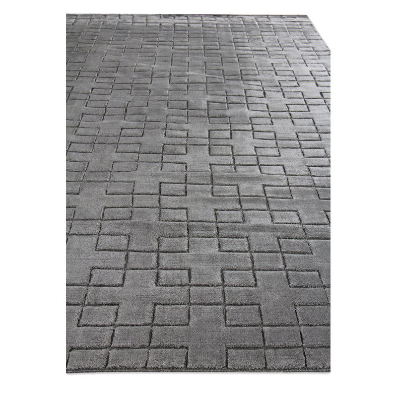 Smooch Geometric Area Rug in Dark Gray, Rectangle 6' x 9'
