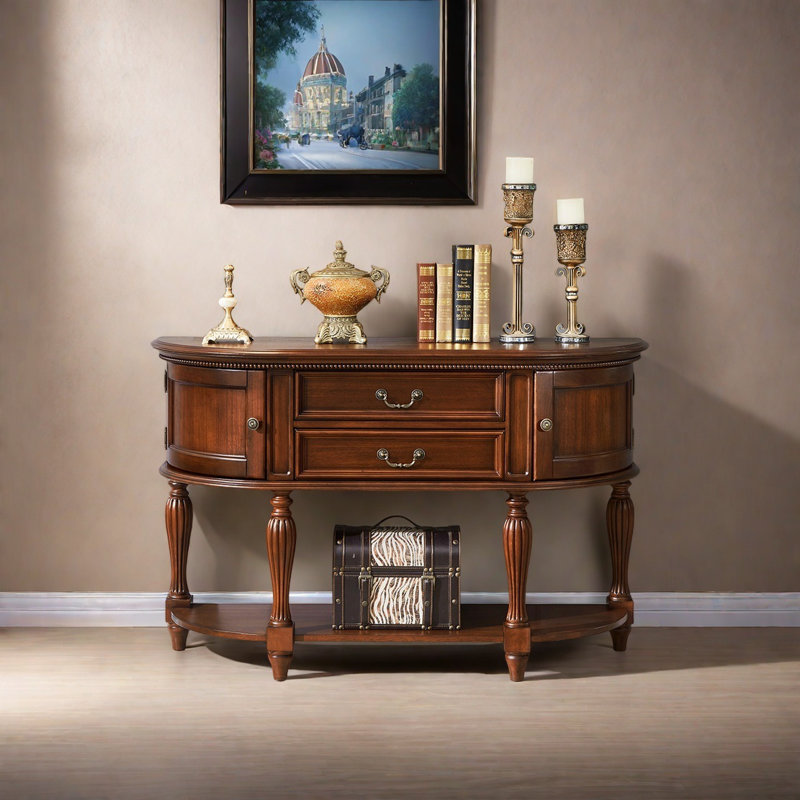 Rural Classical Console Table, 34.84" H x 46.46" W × 17.91" D