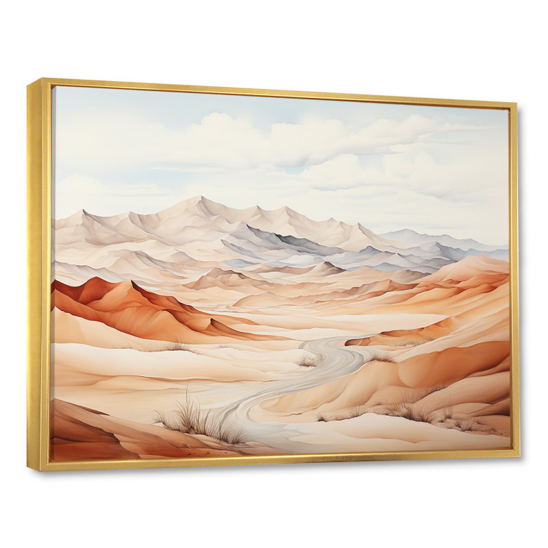 " Saharas Desert Silence ", 16" H x 32" W x 1" D, Gold Floater Framed