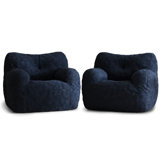 Medium Teddy Fabric Bean Bag Chair (Set of 2)