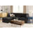 100″ Luxury Corduroy Modular Sectional Sofa – 4-Piece L-Shaped Oversized Couch with Ottomans in Dark Gray-822483702