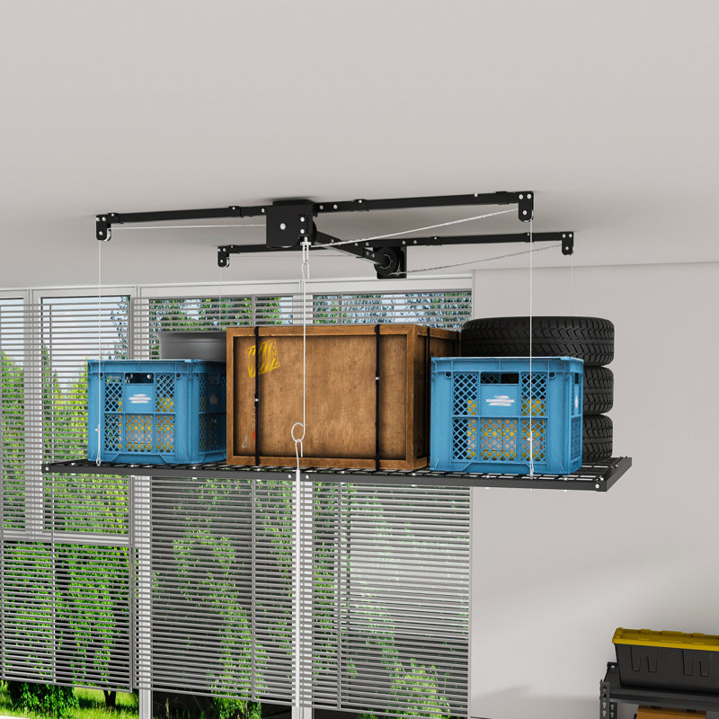Support de rangement de garage avec manivelle et verrou de sécurité