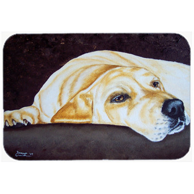 Planche à découper en verre jaune labrador naptime caroline