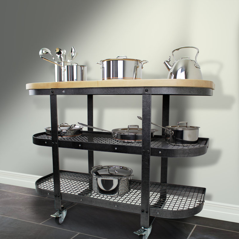 Handcrafted Bakers SideShelf Base with Maple Butcher Block