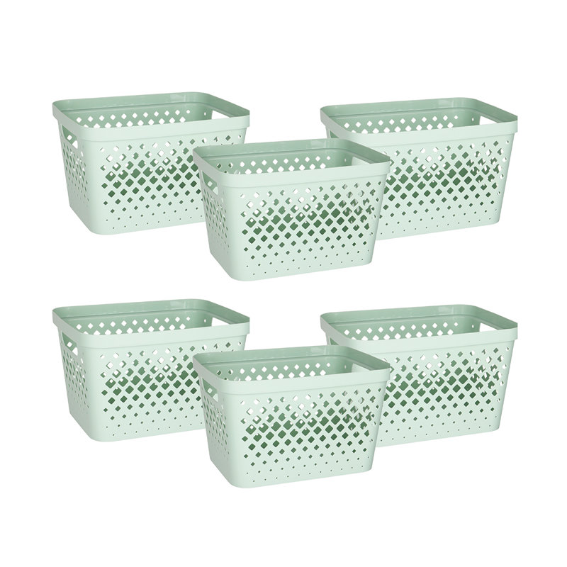 Glad Diamond Storage Baskets, Set of 6, 16qt, Green