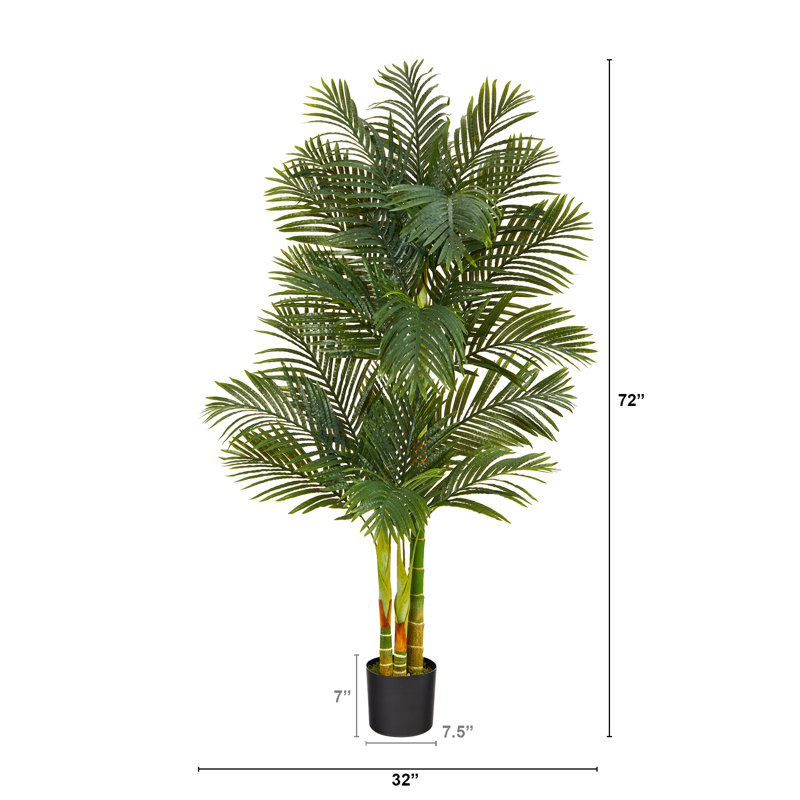 Palmier artificiel dans un pot, H 72 po x l 32 po x P 32 po