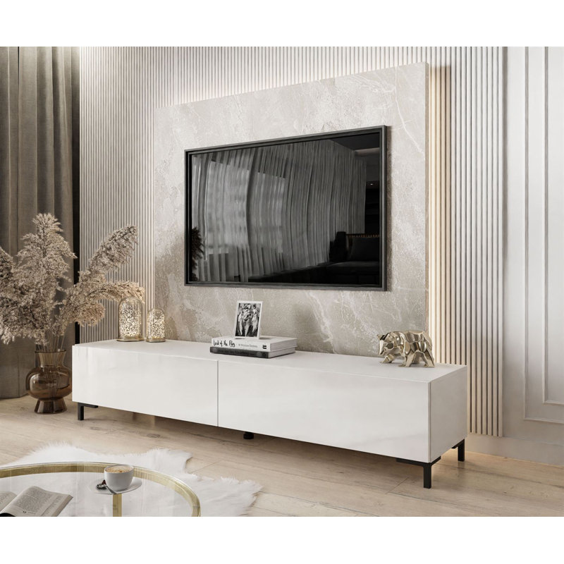 Collina TV Stand for TVs up to 75", White/Black