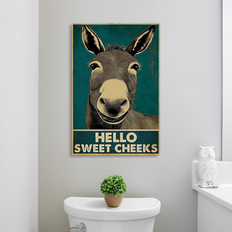 «Donkey Hello Sweet Cheek», impression sur toile tendue, L 24 po x H 36 po