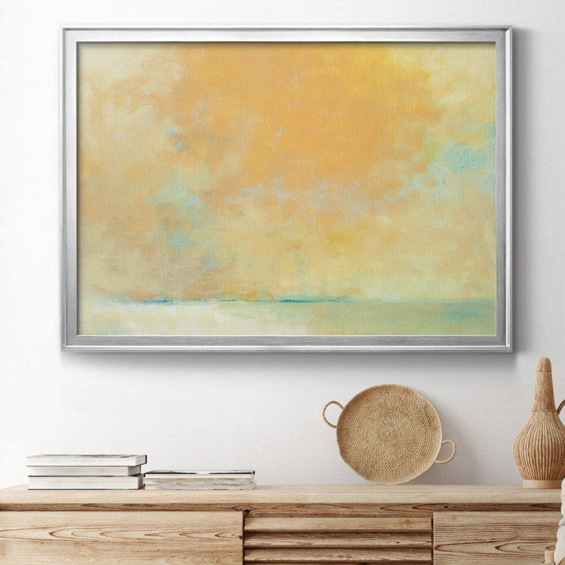 Tangerine - Peinture sur toile encadrée, Argent, H 26,5 po x l 36,5 po x P 1,5 po