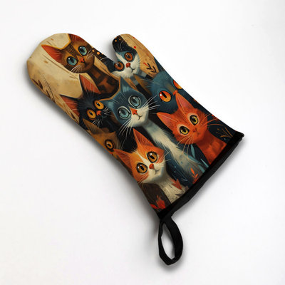 Kitty Colours Oven Mitt Cotton Twill