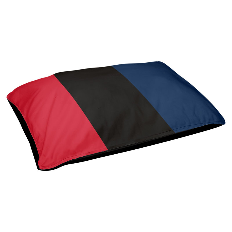 Coussin rectangulaire designer Atlanta, Grand (L 40 po x l 50 po), Rouge / noir / bleu