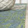 Zinnia Modern Floral Textured Weave Cream/Green Indoor/Outdoor Rug