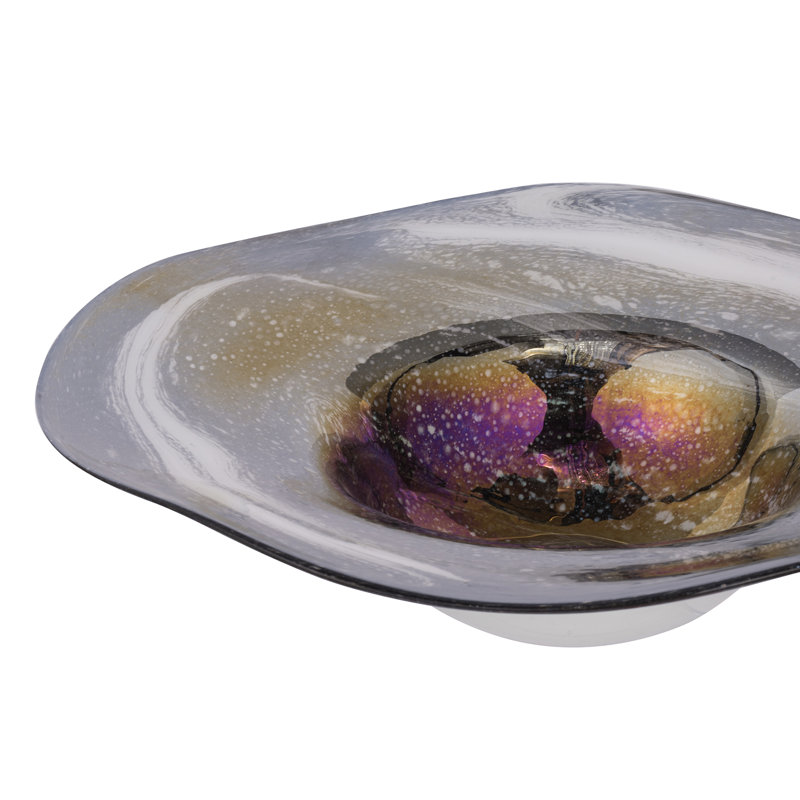 Ayeden Handmade Glass Metal Decorative Bowl - Set of 1