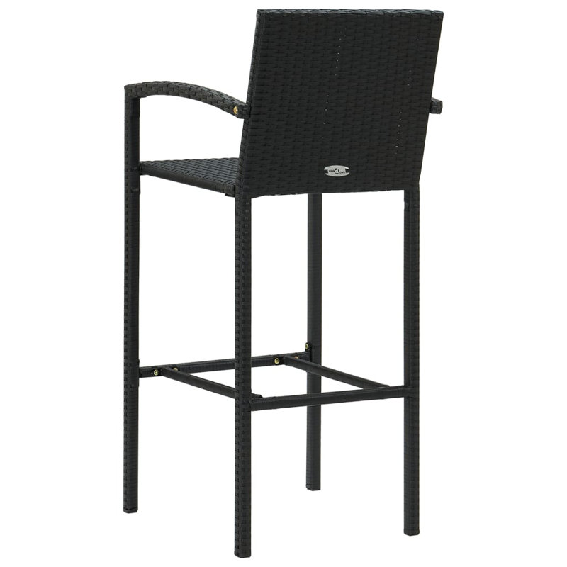 Kristna Square 4 Person 70cm Long Bar Height Dining Set, Black