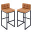 Tabouret de bar rembourré à dossier bas avec structure en métal épaissie pour îlot de cuisine-91899110-92115247-92115245
