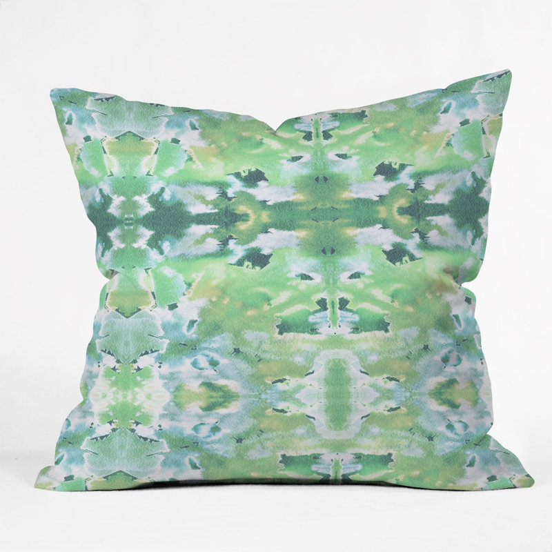  Dreamstate Indoor/Outdoor Throw Pillow, Green/White