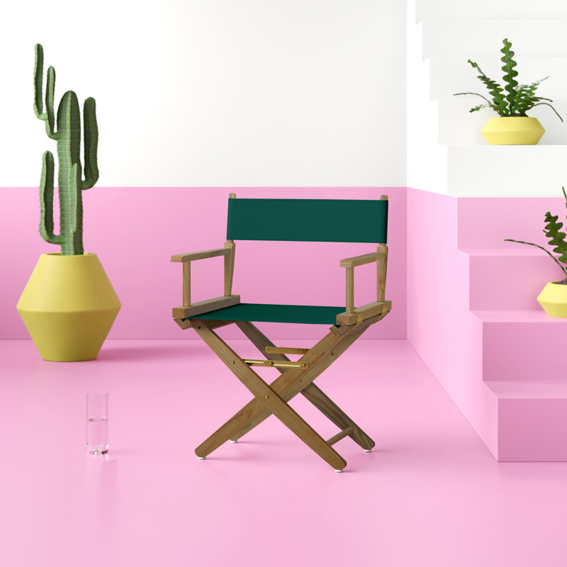 Oktan   Folding Director Chair, Hunter Green, Mission Oak