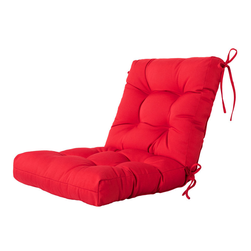 Red Polyester Outdoor Chair Cushions Set of 4