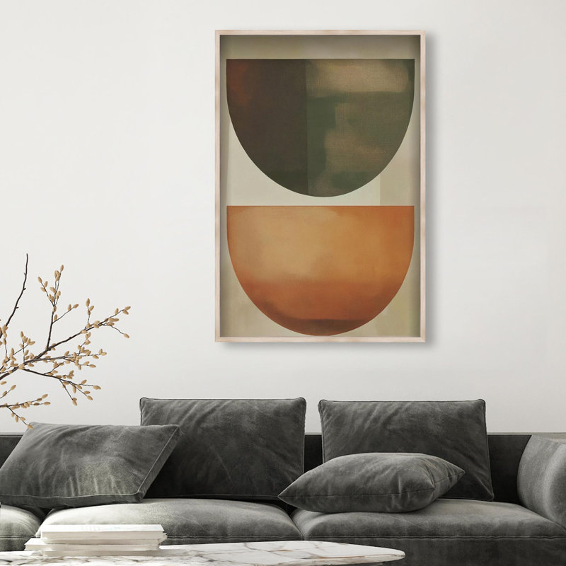 Oliver Gal Sun-Kissed Minimalism II Abstract - Luxury Shadowbox Framed Wall Art, 32" H x 22" W, Cream