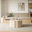 Ensemble de 2 tables basses rondes, table de centre minimaliste en faux pierre pour salon, appartement, bureau