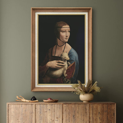 «Lady with an Ermine» par Leonardo Da Vinci - peinture sur toile encadrée
