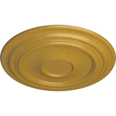 Endurathane Traditional Ceiling Medallion, 24 3/8"OD x 1 1/2"P (Fits Canopies up to 5 1/2"), Hand-Painted Iridescent Gold Finish