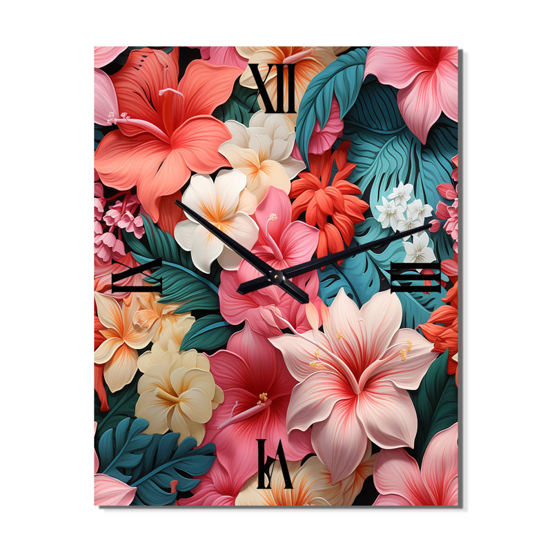Jasminko - Horloge murale moderne tropicale, Petit