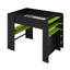 Lit mezzanine double avec bureau à hauteur réglable, garde-robe et lumière RVB-118612921