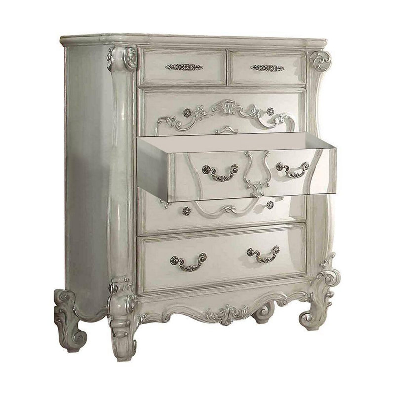 Commode 6 tiroirs king style Tion, Blanc os