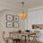 4-Lamp Golden Hemp Rope Adjustable Iron Pendant Light