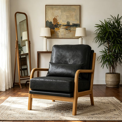 Fauteuil rembourré en tissu l 26 po