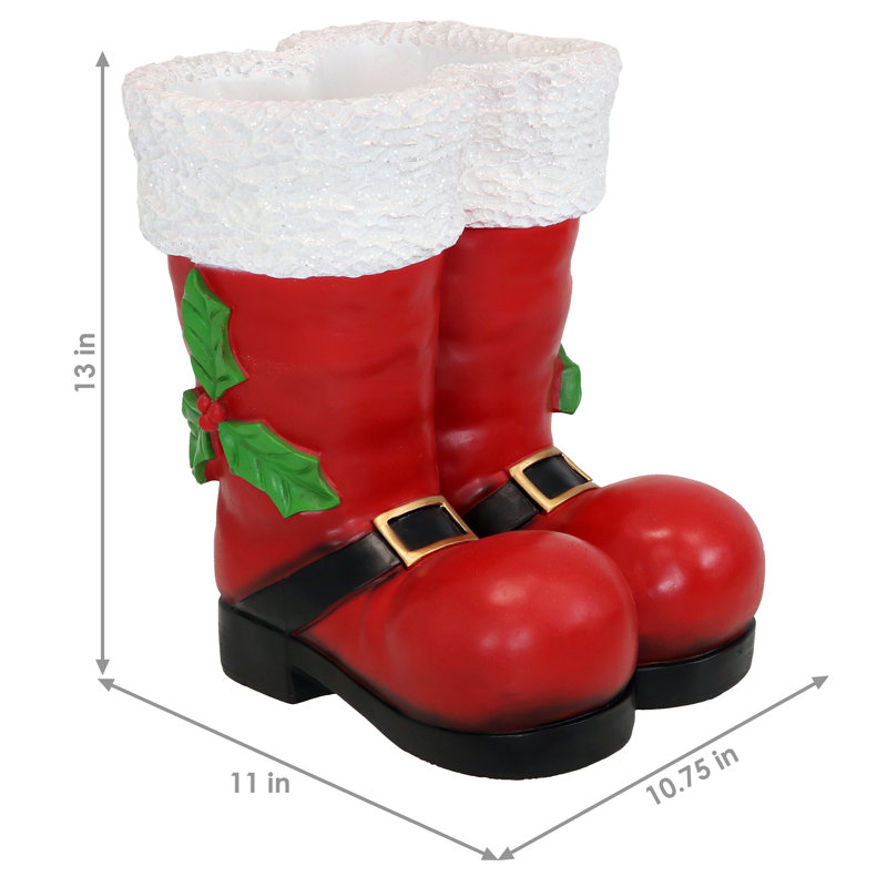 Santa Boots Statue Polyresin Figurine