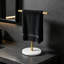 Porte-serviettes doré en forme de T avec base en marbre, porte-serviettes de comptoir en acier inoxydable pour salle de bain, cuisine ou meuble-lavabo.
