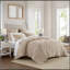 Ensemble de courtepointe brodée en coton 3 pièces pour très grand lit, taupe-134083643