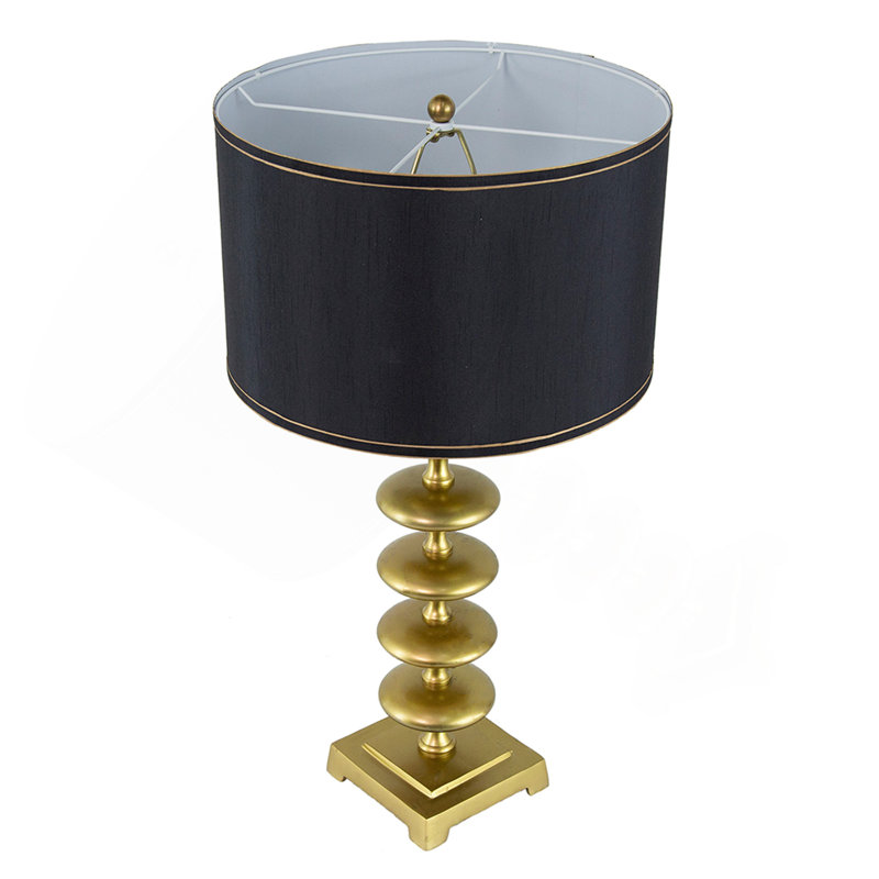 Lampe de table en or 16 x 16 x 29,8 po avec disque contemporain