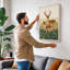 Deer and Fawn Mid-Century - Wrapped Canvas-445651465-445651469