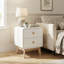 Aries 2 Drawer Wood Nightstand, Bedside Table with Storage Drawers, Night Stand for Bedroom, End Table or Side Table for Living Room, 39.3 cm D x 39.5 cm W x 55 cm H-133100745