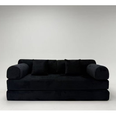 Convertible Sleeper Sofa Bed, Corduroy Folding Mattress With Fixed-Shape Frame For Versatile Living And Sleeping Solutions