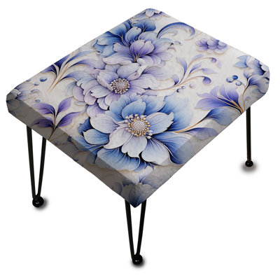 Dahlia mirage mauve et aquarelle mauve - repose-pieds rectangulaire floral