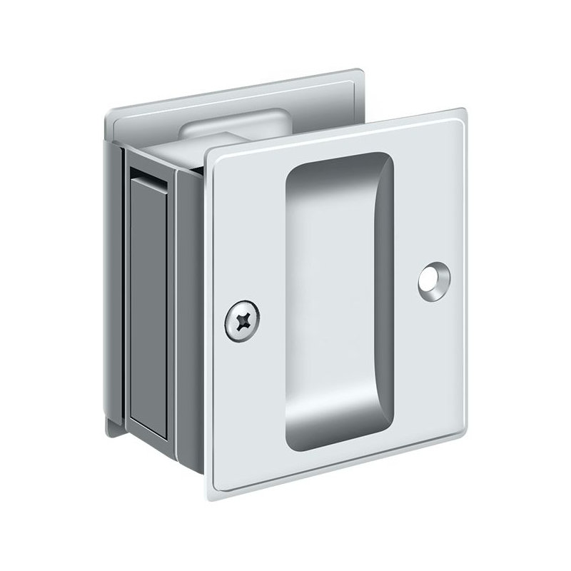 Pocket Door Hardware, Polished Chrome