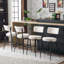 Set of 4 Modern Teddy Fabric Upholstered Bar Stools - Metal Base High Stool - Suitable for Kitchen, Dining and Living Room,Stylish and Comfortable Island Seating-1081929037-1081929042