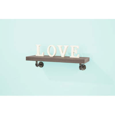 Wakefield Floating Shelf Kit With Pipe Design Brackets