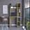 Vilna 120 Writing Desk, Light Oak / White with Four Shelves