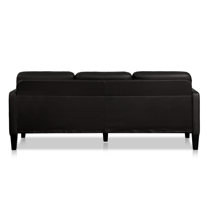 Idy Upholstered Sectional, Black Faux Leather