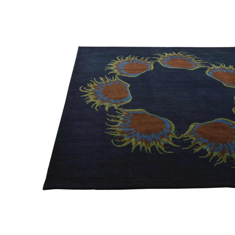 Tapis carré bleu marine Otto