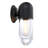 12" 1-Light Black Cylindrical Wall Sconce With Clear Glass Shade-857508999