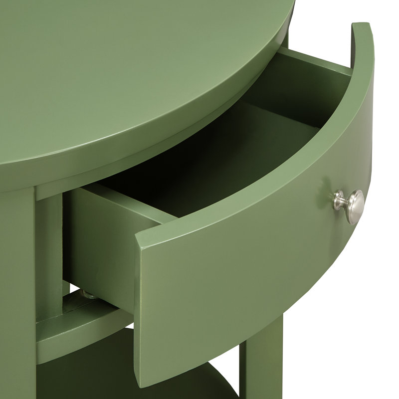 Zaheed End Table with Storage, Meadow Green