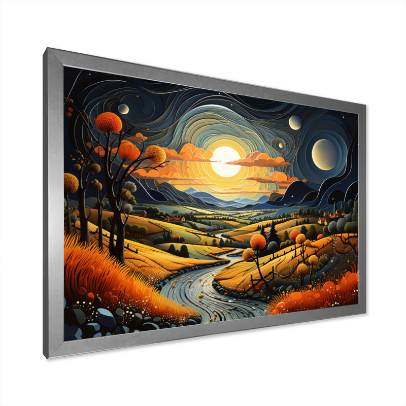 «Countryside Moody Skies III», reproduction sur toile, H 16 po x l 32 po x P 1 po, Cadre photo argenté