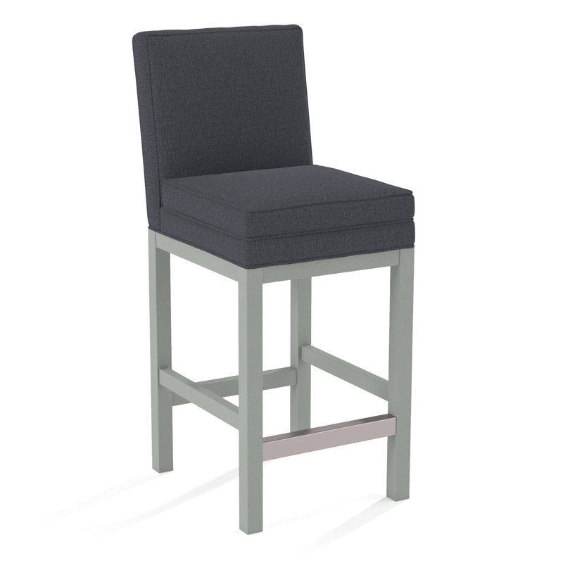 Upholstered Stool, Vanilla Crypton Performance; 0822-91, Nickel Finish