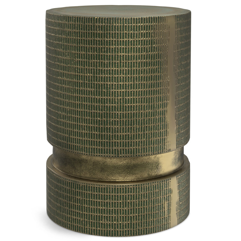 Jalen Light Green Patina Cast Aluminum Round Side Table